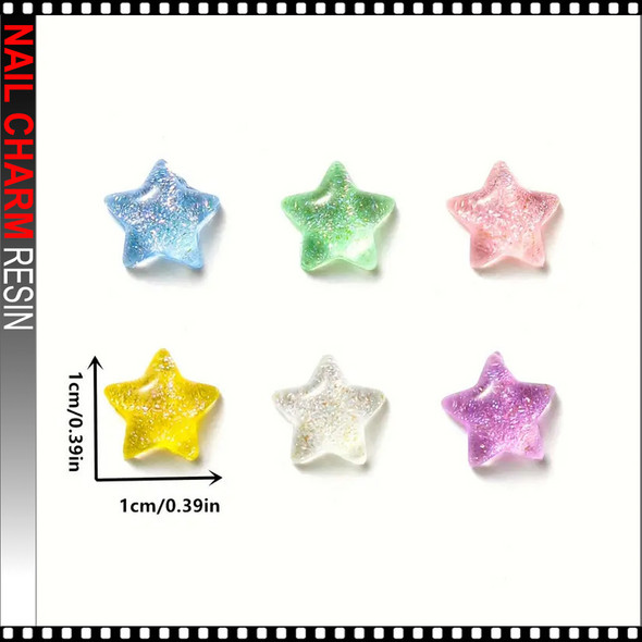 NAIL CHARM RESIN Shiny Star 6/Case #3