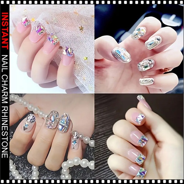 NAIL CHARM RHINETONE Crystal AB Mixed Shapes 6/Case #2 *