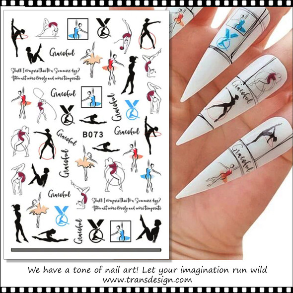 NAIL STICKER Sports, Dance, Ballet Dance, Graceful #B073