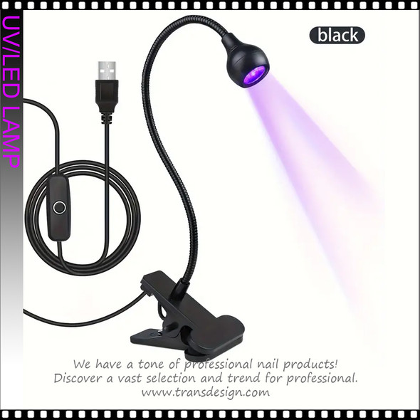 LED/UV Light with Gooseneck Clamp 3 Watts, Black