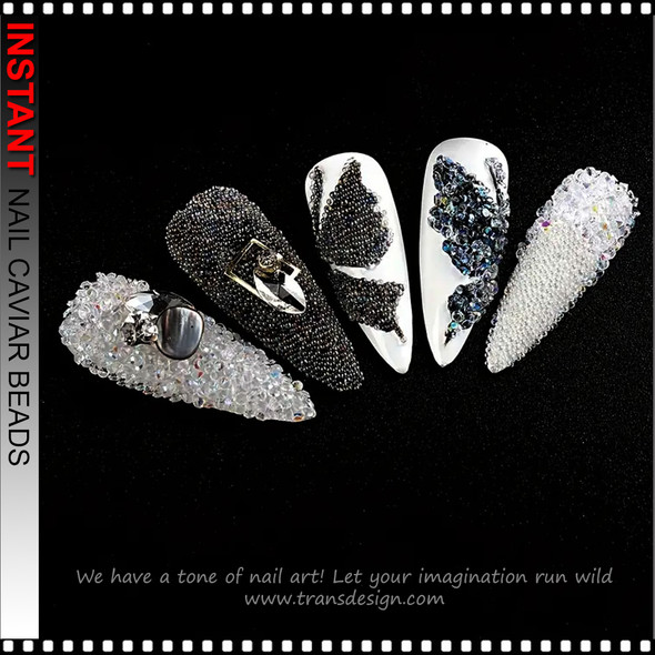 CAVIAR BEADS Black, Assorted Size Jar *