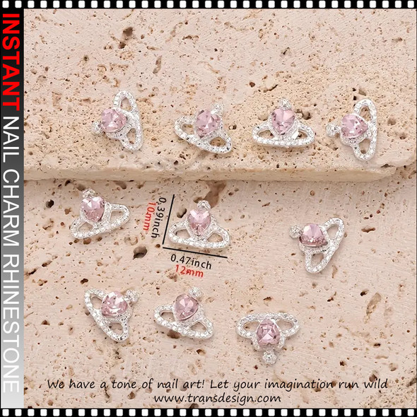 NAIL CHARM RHINESTONE Crown Heart & Bunny 6/Case *