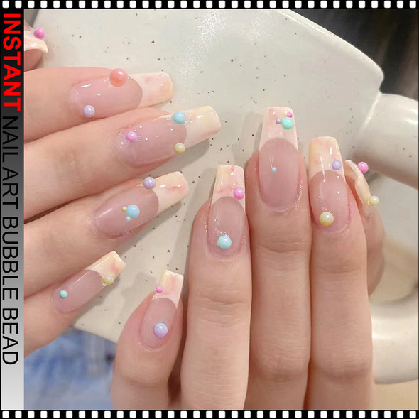 INSTANT NAIL ART Bubble Bead, Black Assorted Size