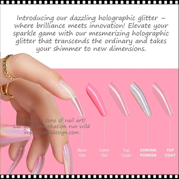 GLITTER HOLOGRAPHIC Silver, Medium  4g/Jar