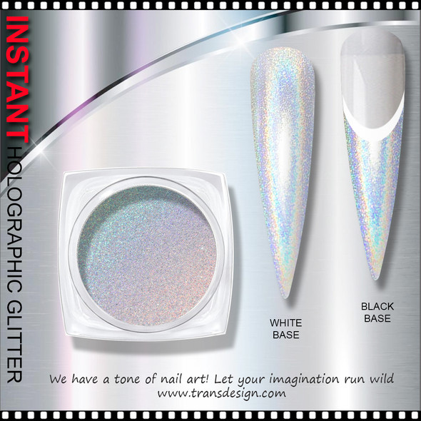 HOLOGRAPHIC GLITTER Effect, Medium, Silver 0.25/Jar