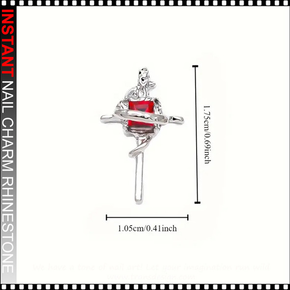 NAIL CHARM RHINESTONE  Square Diamond Planet & Cross 6/Case