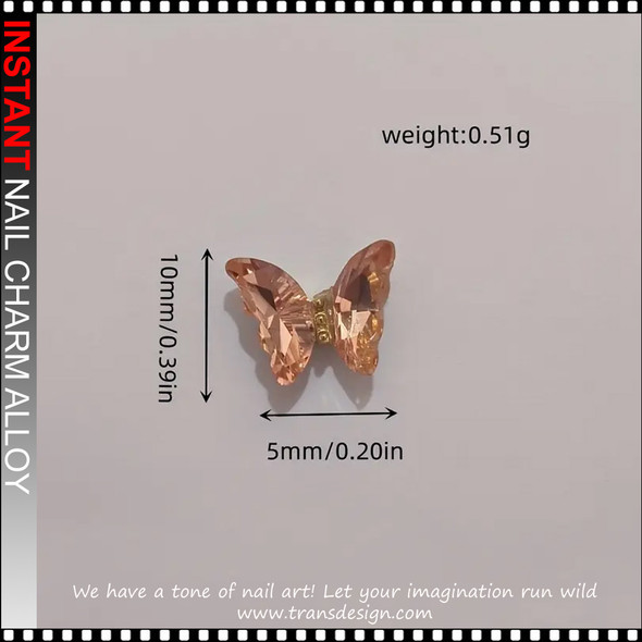 NAIL CHARM RHINESTONE Super Flash Butterfly 6/Case
