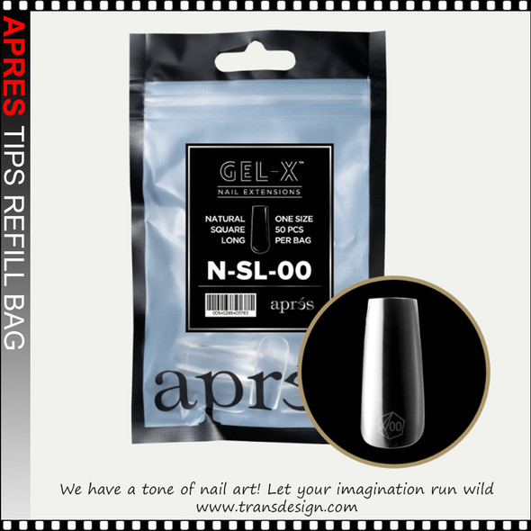 APRES Gel-X Natural Square Long Tips 50/Pack