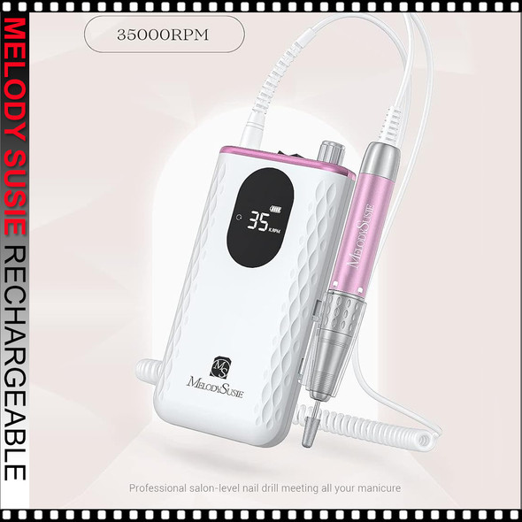 MELODY SUSIE Nail Drill 35000RPM Portable White/Lavender