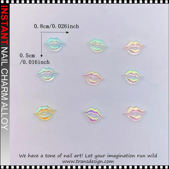 NAIL CHARM RESIN Mini Cute Colored Lips 50/Case