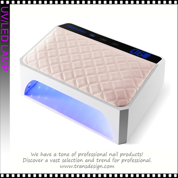 UV LED Nail Lamp Rechargeable with PU Hand Cushion Pillow 178W |  PINK