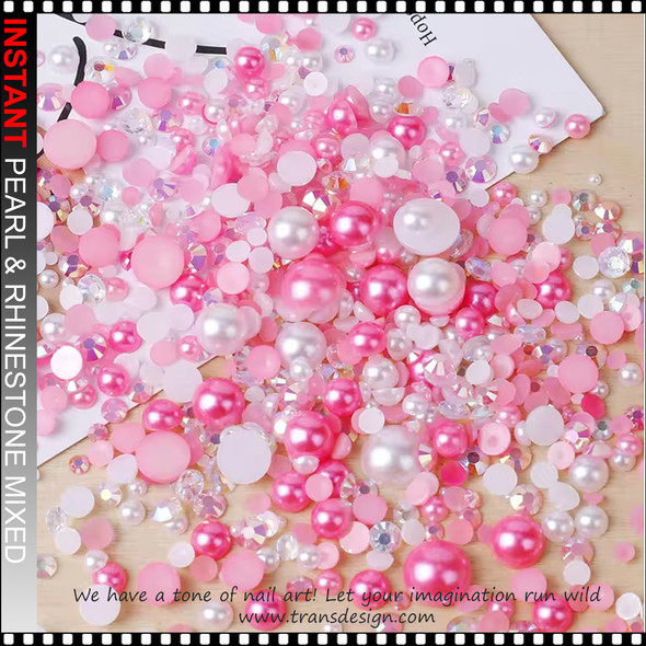 INSTANT PEARL & RHINESTONE MIXED – LIGHT PINK & WHITE #04 3200/Case INSTANT PEARL & RHINESTONE MIXED – LIGHT PINK & WHITE #04 3200/Case
