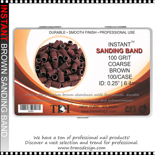 INSTANT SANDING BAND Brown Coarse 100 Grit, 100/Pack