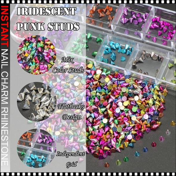 NAIL CHARM ALLOY Rivet Studs, Cone Shaped Mix Color/Case