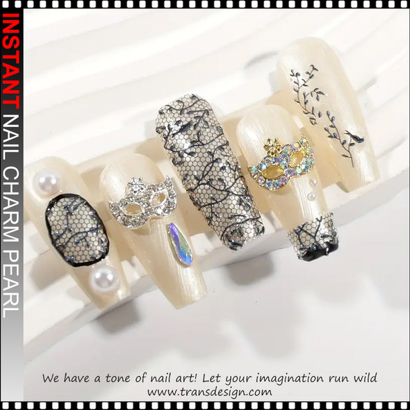 NAIL CHARM RHINESTONE Masquerade Mask, High Heel 6/Case