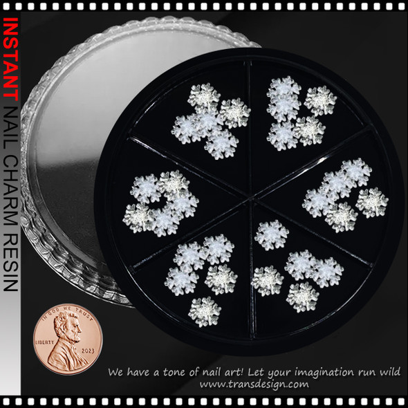 NAIL CHARM RESIN Christmas Snowflake 30/Case