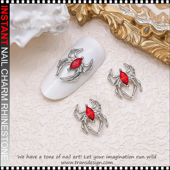 NAIL CHARM RHINESTONE Vintage Gothic Style Spider 6/Case