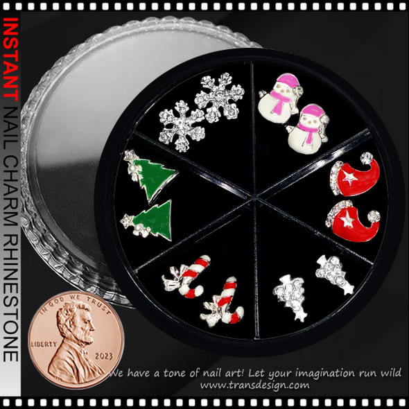 NAIL CHARM RHINESTONE Christmas Assorted Designs #8 12/Case