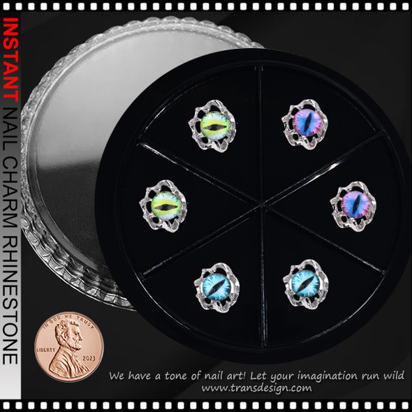 NAIL CHARM ALLOY Punk Style Evil Eye 6/Case #2