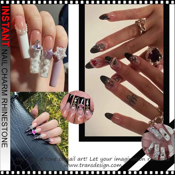 NAIL CHARM RHINESTONE Silver Planet 12/Case #2