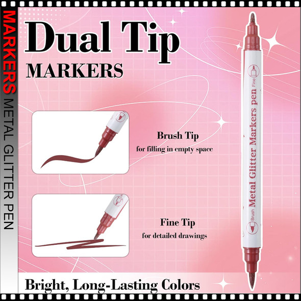 NAIL ART Metal Glitter Marker Pen ROSE GOLD  *