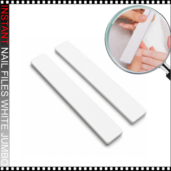 INSTANT Nail File White Jumbo Square (80/100 Grit) 50/Pack