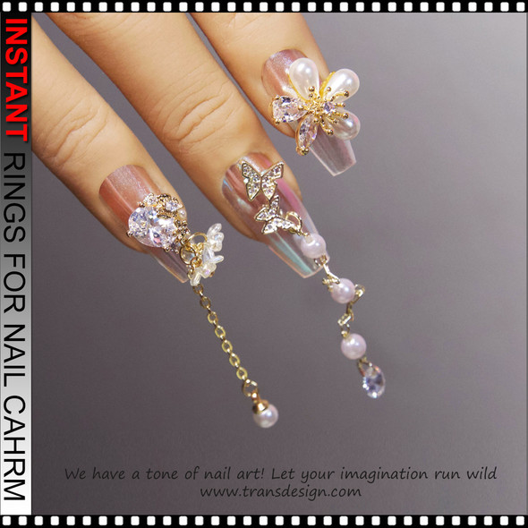 CHARM RING, Dangling, Silver, Open 4mm Diameter 100/Pack