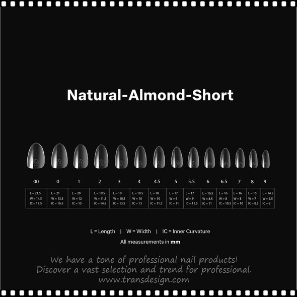 APRES Natural Almond Short Box of Tips 600pcs #APGX-N-AS