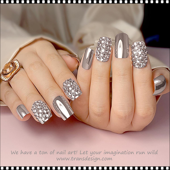 RHINESTONE Crystal Round, Metallic Silver, SS 10, 1440/Pack *