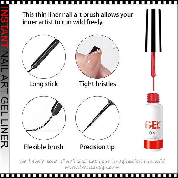 INSTANT Nail Art Gel Liner #03 Magenta