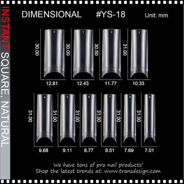 INSTANT TIP Natural Wide, Half Moon, Natural Color 500/Case #YS-18