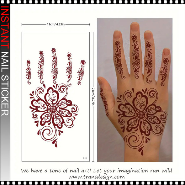NAIL STICKER Floral Mehndi Design 5 Sheets #2