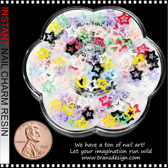 NAIL CHARM RESIN Dopamine Hollow Star 100/Case