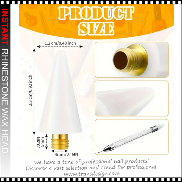 REPLACEMENT Rhinestone Wax Head, Yellow, Coarse Thread 2/Pack