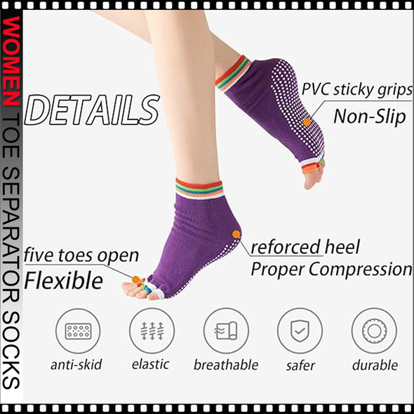 SOCKS Pairs Five Finger, Anti-Slip Black