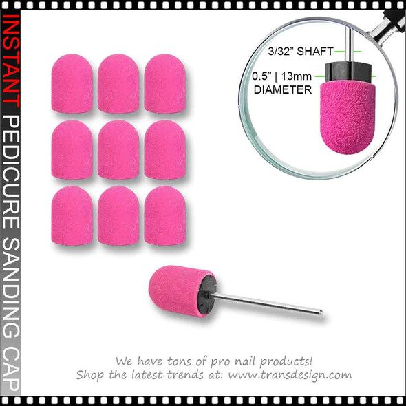 PEDICURE SANDING CAP 10 Caps with Rubber Bit/Case PEDICURE SANDING CAP 10 Caps with Rubber Bit/Case