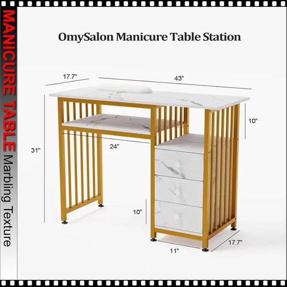 MANICURE TABLE Marbling Texture (Marble)