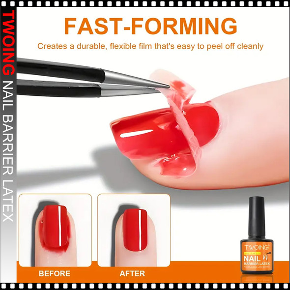 TWOING CUTICLE GUARD Liquid Latex, Quick Dry 0.34oz.