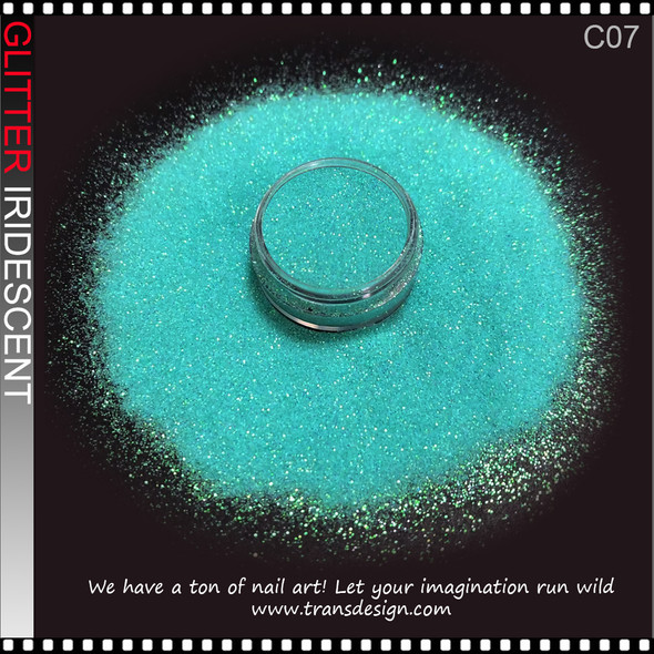GLITTER IRIDESCENT Aqua/Green Effect, Medium 4g/Jar #C07