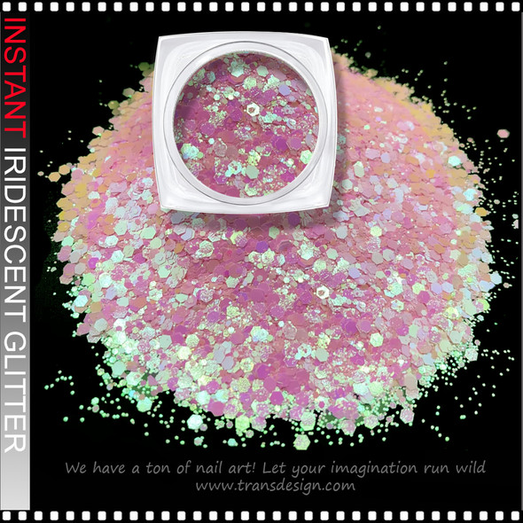 GLITTER IRIDESCENT Pink to Green Effect, Large Chunky, 4g/Jar #NC52