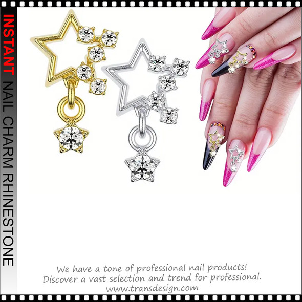 NAIL CHARM RHINESTONE Sparkling Star 6/Case