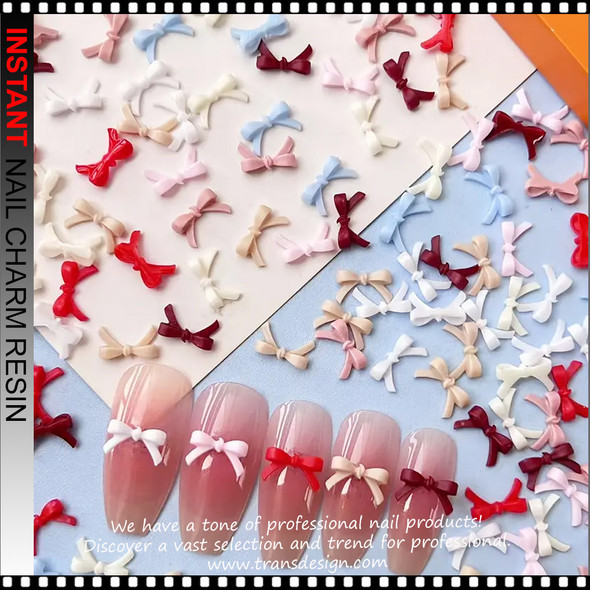 NAIL CHARM RESIN Bow Ties & Ribbons in Assorted Colors 50/Pack