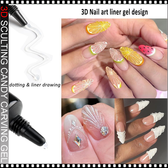 3D SCULPTURE, CANDY CARVING GEL #01 Clear 10ml.