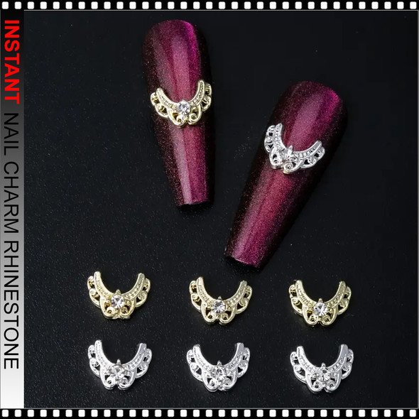 NAIL CHARM RHINESTONE Winter Simple Golden And Silvery 6/Case