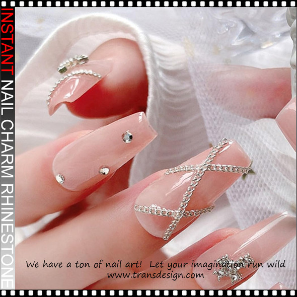 NAIL CHARM RHINESTONE Gothic Cross Assorted Colors 12/Case