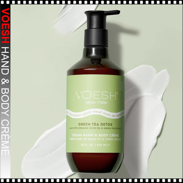 VOESH VEGAN Body & Hand Creme Green Tea Detox 28 oz.