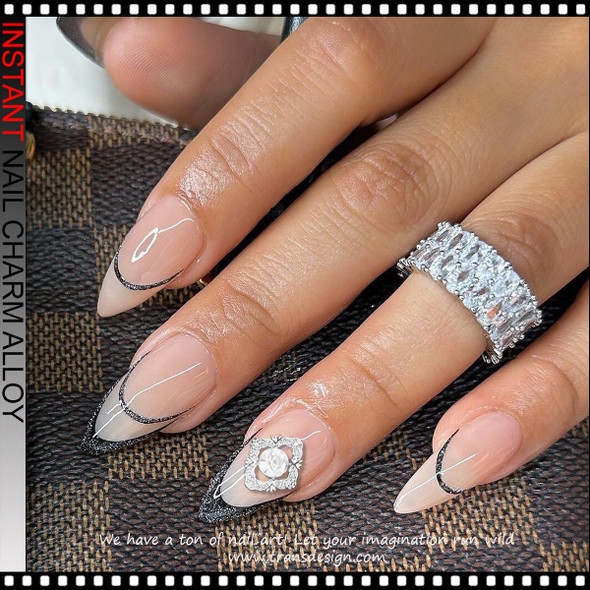 NAIL CHARM RHINESTONE Gold & Silver Victorian Crystal Filigree 6/Case