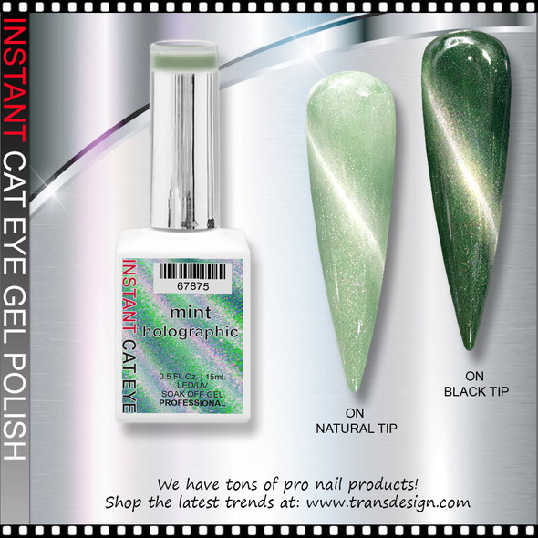 INSTANT CAT EYE GEL mint holographic 0.5oz.