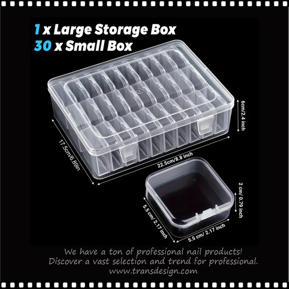 BOX Organizer with 30 Mini Clear Plastic Box