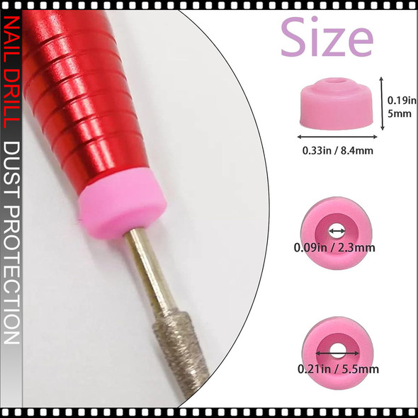 Nail Drill Handpiece Dust Protection, Pink 10/Pack